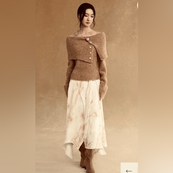 Silk asymmetrical Zara lined skirt - Picture 6 of 9